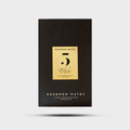 Rosendo Mateu #5 Elixir perfume box featuring elegant design and bold branding in black and gold.